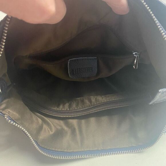 HESHE Women’s Pebble Leather Blue Designer Tote Shoulder Bag 11.5X4X8 - Picture 10 of 10